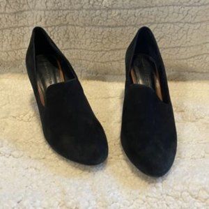 BANANA REPUBLIC Black Soft Leather Suede High Heels Shoes Pointy Toe Woman's 9